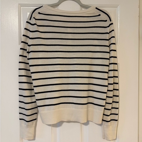 GAP Cardigan Sweater Bundle | Stripe + Solid White | Size L - Picture 3 of 7